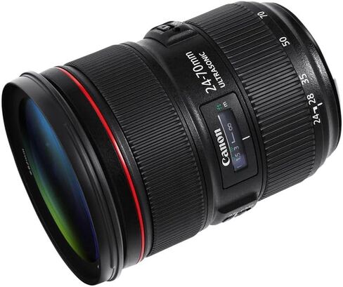 مجموعة عدسات Canon EF 24-70mm f/2.8L II USM | تكبير قياسي من السلسلة L مع فتحة ثابتة f/2.8 وبصريات متقدمة وتركيز تلقائي USM من النوع الدائري السريع | لحفلات الزفاف والمناسبات (5175B002) + مجموعة الفلاتر + المزيد in Kuwait