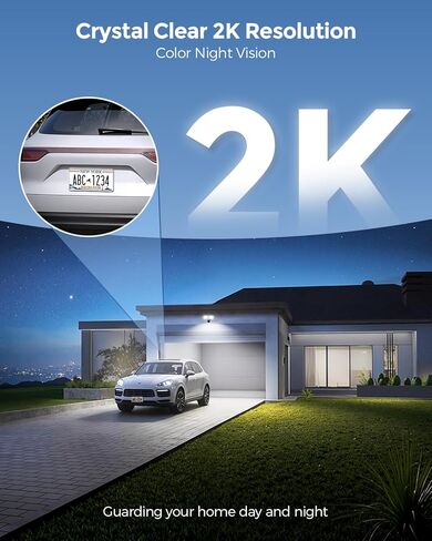 Onforu 2K Hardwired Floodlight Camera, 3500LM Motion Activated Outdoor Security Camera, 5G/2.4G WiFi Color Night Vision | 2-Way Audio | Siren | 24/7 Recording | IP65 Weatherproof | Works with Alexa in Saudi Arabia