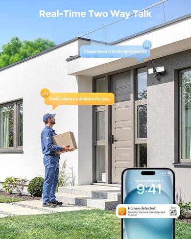 Onforu 2K Hardwired Floodlight Camera, 3500LM Motion Activated Outdoor Security Camera, 5G/2.4G WiFi Color Night Vision | 2-Way Audio | Siren | 24/7 Recording | IP65 Weatherproof | Works with Alexa in Saudi Arabia