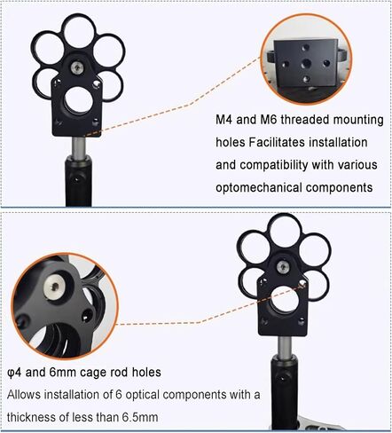 0.5 Inch Filter Wheel, Cage-Type Coaxial 6-Position Filter Wheel Holder, Threaded Interface, for Telescope - Planetary Moon Nebula Observation, Black in Saudi Arabia
