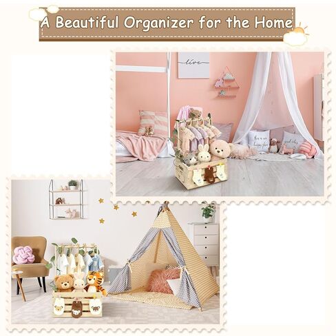 Wooden Baby Shower Crate Closet with Hangers, Moon Stars - Personalized Newborn Basket Gifts for Expecting Parents in Kuwait