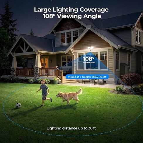 كاميرا Onforu Solar Flood Light، كاميرا أمان لاسلكية خارجية 2K مع USB-C قابلة لإعادة الشحن، كشف الحركة، رؤية ليلية ملونة، واي فاي 2.4 جيجا هرتز، صفارة إنذار، تسجيل 24/7، تعمل مع Alexa، IP65 in Kuwait