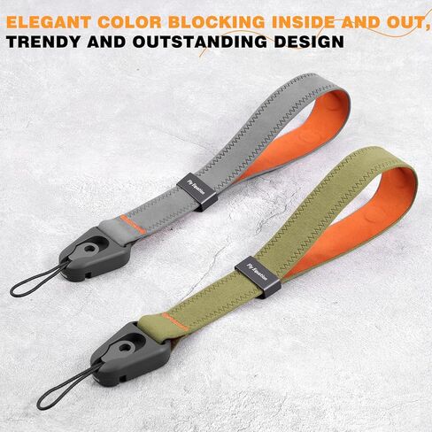 Camera Wrist Strap, Adjustable Quick Release Hand Strap for Sony, Nikon, Canon, DSLR, Gopro, Gray and Green in Saudi Arabia