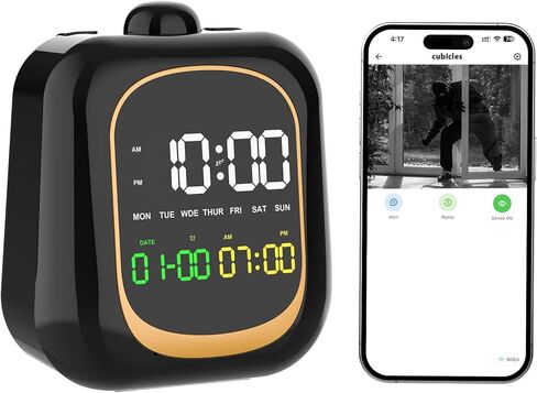 ساعة كاميرا مخفية - واي فاي فل اتش دي 2K كاميرا تجسس داخلية رؤية ليلية كشف الحركة مربية 2.4G/5G واي فاي في الوقت الحقيقي مشاهدة فيديو مباشر Nanny Cam in Kuwait