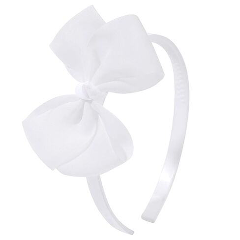 OAOLEER 1 PCS White Bow Headbands for Girls, Tulle Hairbands Girls Hair Accessories for Birthday, Party, Proms (White) in Saudi Arabia