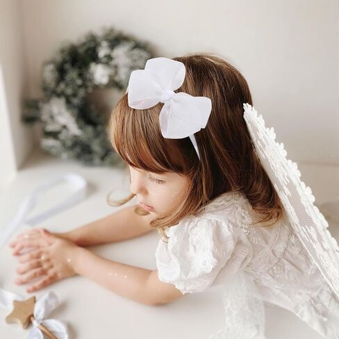 OAOLEER 1 PCS White Bow Headbands for Girls, Tulle Hairbands Girls Hair Accessories for Birthday, Party, Proms (White) in Saudi Arabia
