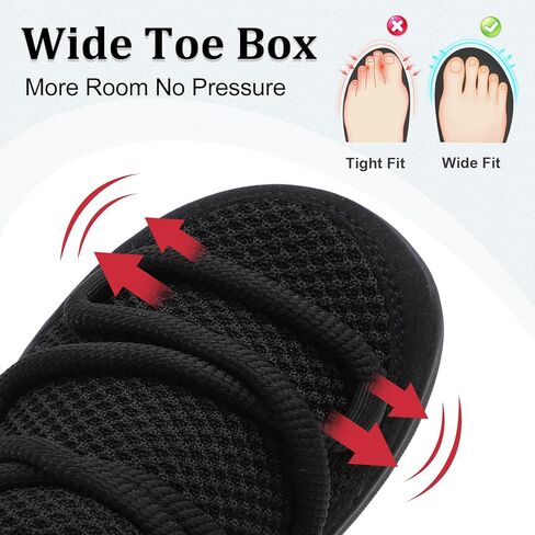 relxfeet Women's Wide Toe Box Mules Slip On Backless Clogs Lightweight Breathable Knit Comfort Shoes with Memory Foam Insole for Indoor Outdoor in Saudi Arabia