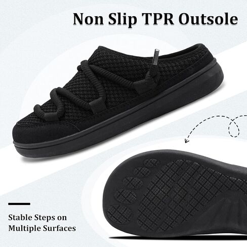 relxfeet Women's Wide Toe Box Mules Slip On Backless Clogs Lightweight Breathable Knit Comfort Shoes with Memory Foam Insole for Indoor Outdoor in Saudi Arabia