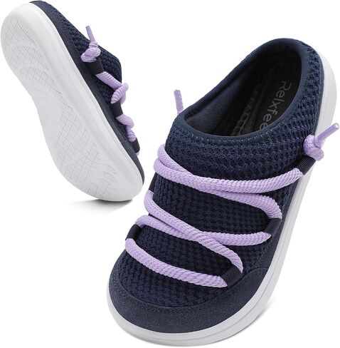 relxfeet Women's Wide Toe Box Mules Slip On Backless Clogs Lightweight Breathable Knit Comfort Shoes with Memory Foam Insole for Indoor Outdoor in Saudi Arabia