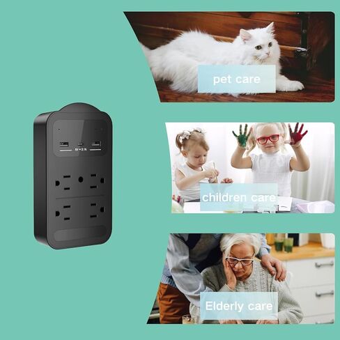 2026 Upgraded 4K Hidden Camera with Night Vision,Wireless WiFi Wall Outlet Camera,Motion Detection|SD Storage Indoor Camera for Pet|Home|Office (Black) in Kuwait