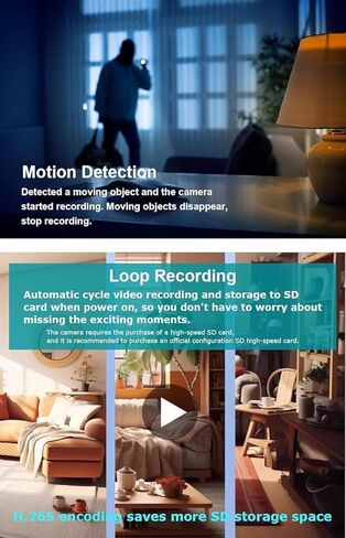 2026 Upgraded 4K Hidden Camera with Night Vision,Wireless WiFi Wall Outlet Camera,Motion Detection|SD Storage Indoor Camera for Pet|Home|Office (Black) in Kuwait