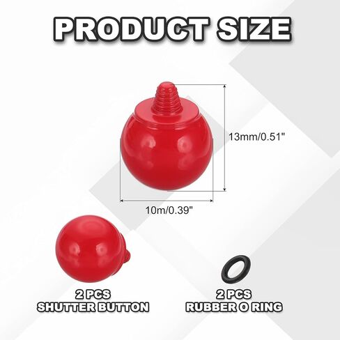 PATIKIL Camera Shutter Button, 2 Pack 10mm Ball Shape Shutter Release Buttons Pure Copper Camera Button for Fujifilm XT5 XT30 XT20 XT4 XE2 XE4, Red in Kuwait