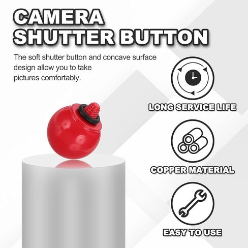 PATIKIL Camera Shutter Button, 2 Pack 10mm Ball Shape Shutter Release Buttons Pure Copper Camera Button for Fujifilm XT5 XT30 XT20 XT4 XE2 XE4, Red in Kuwait