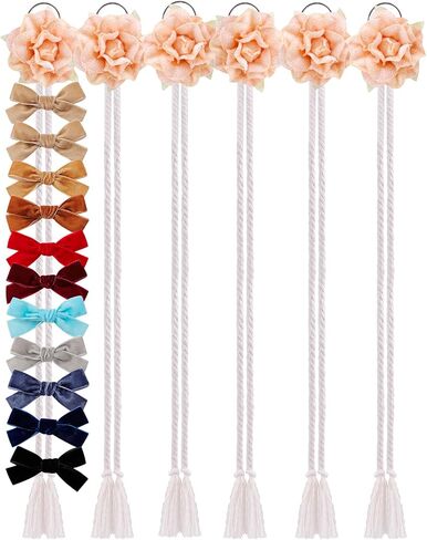 cherrboll Flower Hair Bow Organizer for Baby Girls, 6PCS Floral Hair Clips Holder Headband Hair Accessories Wall Hanging Organizers Storage for Toddler Room Nursery Decor in Kuwait