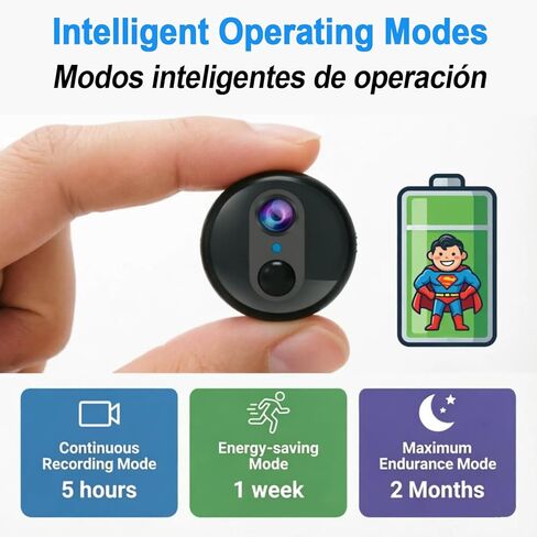 W-Q2 4K Portable 4G LTE Cellular Security Camera with Magnetic Rotating Mount and Built-in SIM, Mini No Wi-Fi Security Camera with 60-Day Long Standby, Night Vision, PIR Motion Detection in Kuwait