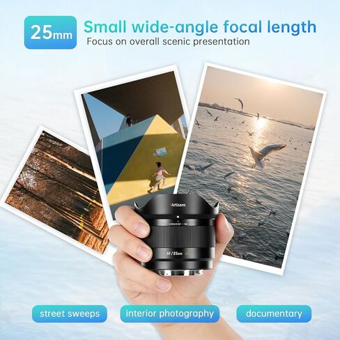 7artisans AF 25mm f1.8 APS-C Prime Lens for Sony E Mount LITE Series التركيز اليدوي التلقائي STM عدسة الكاميرا، التركيز التلقائي للوجه/العين للتصوير الفوتوغرافي الإنساني/البورتريه/الشارع (لسوني E Mount) in Kuwait