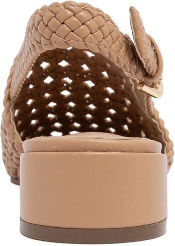 Jones New York Women's Woven Slingback Sandals Square Toe Low Block Heel Flats Adjustable Buckle Strap Casual Dressy Shoes - Mateson in Saudi Arabia