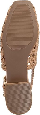 Jones New York Women's Woven Slingback Sandals Square Toe Low Block Heel Flats Adjustable Buckle Strap Casual Dressy Shoes - Mateson in Saudi Arabia