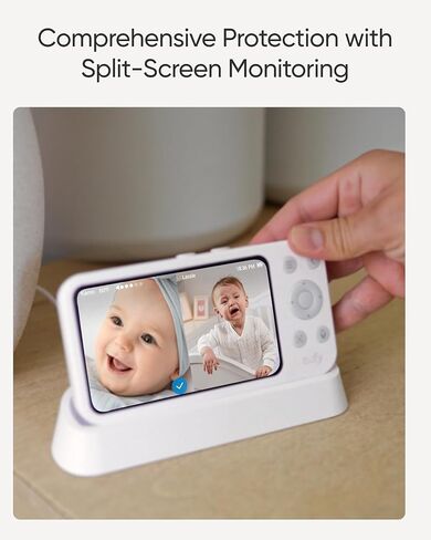 eufy Baby Monitor E21 Add-On Camera, 4K UHD Resolution, 330° Pan and 60° Tilt, 8× Zoom, Night Vision, 5000mAh Built-in Battery, ANR (Renewed) in Kuwait
