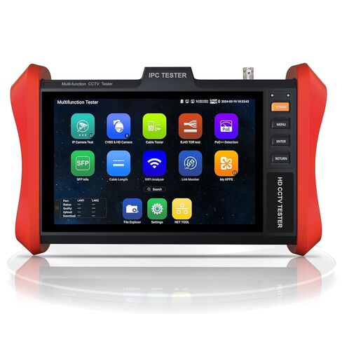 جهاز اختبار كاميرا IP بدقة 4K بدقة 12 ميجابكسل، مخرج طاقة WANLUTECH 90 وات PoE، اختبار CCTV بشاشة لمس 8 بوصة لكاميرات 8 ميجابكسل TVI CVI AHD CVBS، اختبار SFP، اختبار كابل RJ45 TDR، أدوات شبكة WiFi، HDMI VGA (E89) in Kuwait