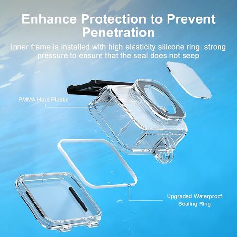 Waterproof Case for DJI Osmo Action 6 Camera, 60M/196FT Underwater Housing Shell Cage w Anti-Fog, Diving Protective Cover for Deep Diving Scuba Snorkeling w Quick Release Bracket Action 6 Accessories in Kuwait