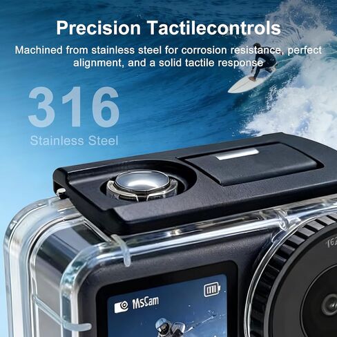 Waterproof Case for DJI Osmo Action 6 Camera, 60M/196FT Underwater Housing Shell Cage w Anti-Fog, Diving Protective Cover for Deep Diving Scuba Snorkeling w Quick Release Bracket Action 6 Accessories in Kuwait