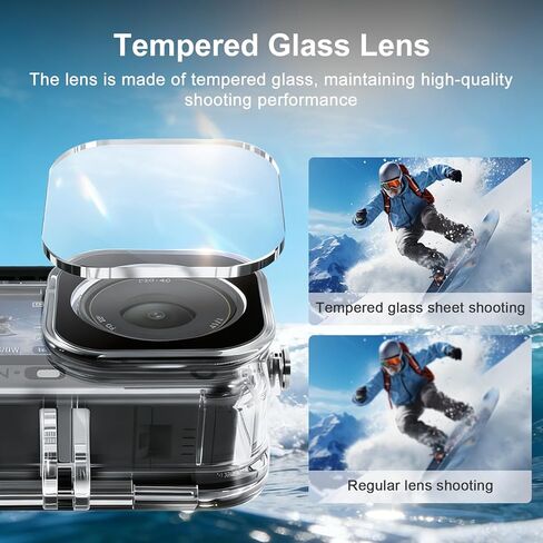 Waterproof Case for DJI Osmo Action 6 Camera, 60M/196FT Underwater Housing Shell Cage w Anti-Fog, Diving Protective Cover for Deep Diving Scuba Snorkeling w Quick Release Bracket Action 6 Accessories in Kuwait