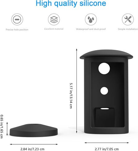 Silicone Protective Skin Cover for R-ing Outdoor Cam Pro Plug-in 2nd Gen Camera,Easy Install Camera Case Accessories (Black) in Kuwait