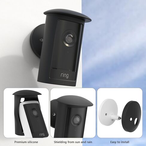 Silicone Protective Skin Cover for R-ing Outdoor Cam Pro Plug-in 2nd Gen Camera,Easy Install Camera Case Accessories (Black) in Kuwait
