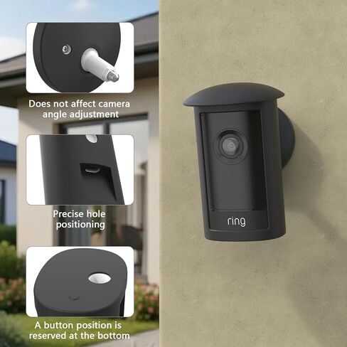 Silicone Protective Skin Cover for R-ing Outdoor Cam Pro Plug-in 2nd Gen Camera,Easy Install Camera Case Accessories (Black) in Kuwait