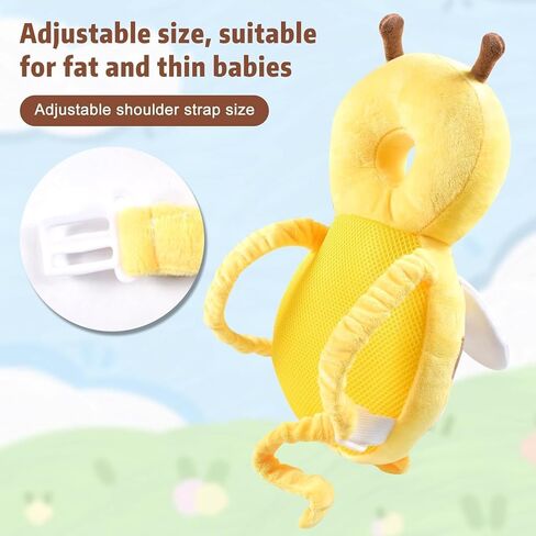 Baby Backpack Head Protection Pillow, Toddler Anti-Fall Cushion with Knee Pads, Adjustable Shockproof Infant Head Safety Pillow, Breathable Soft Cotton Baby Walking Harness for Crawling in Saudi Arabia