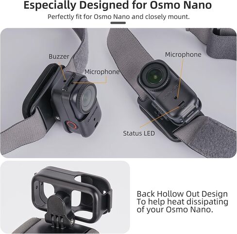 حامل رأس قابل للدوران للتصوير عمودي/أفقي لكاميرا DJI Osmo Nano يدور 360 درجة أفقيًا ويقلب 90 درجة مع حزام مرن ووسادة ناعمة وإكسسوارات رؤية الشخص الأول in Kuwait