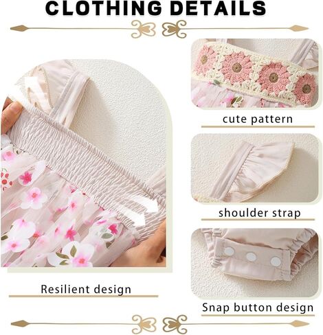 Baby Girls Romper Dress Summer Clothes Infant Tutu Dresses Newborn Ruffle Sleeve Tulle Skirt Jumpsuit Headband Outfit in Saudi Arabia