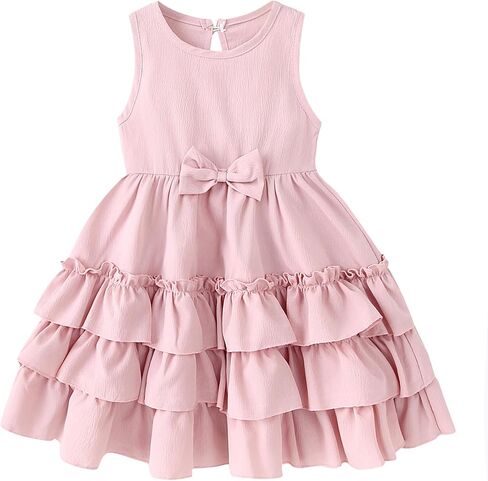 Toddler Girl Dress Kids Sleeveless Tiered Ruffle A-Line Dresses for Girls Summer Outfits Beach Sundress in Saudi Arabia