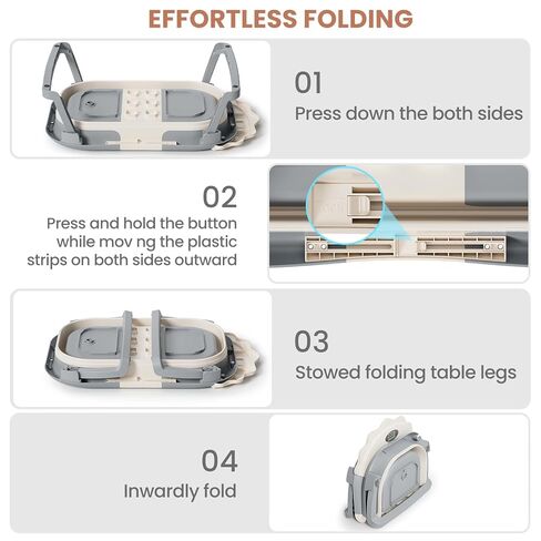 TPN 4-in-1 Grow-with-Me Collapsible Baby Bathtub, Baby Tub for Newborns to Toddler with Soft Floating Cushion & Thermometer, Portable Baby Bath Tub, Infant Bathtub for Bath Support in Tub,Grey in Saudi Arabia