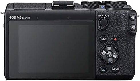Canon EOS M6 Mark II Mirrorless Camera with 15-45mm Lens & EVF (Black) Bundle | 32.5MP APS-C Sensor, Dual Pixel CMOS AF, 4K Video & High-Speed | Great for Travel & Content (3611C011) + 64GB Card + Bag in Kuwait