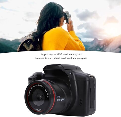 Digital Camera, 16MP 1080P HD 16X Digital Zoom Micro SLR Digital Camera with Telephoto Lens for Travel Vlogging in Kuwait