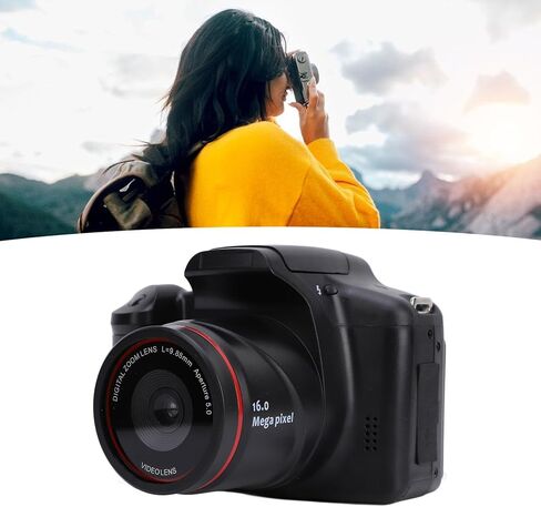 Digital Camera, 16MP 1080P HD 16X Digital Zoom Micro SLR Digital Camera with Telephoto Lens for Travel Vlogging in Kuwait