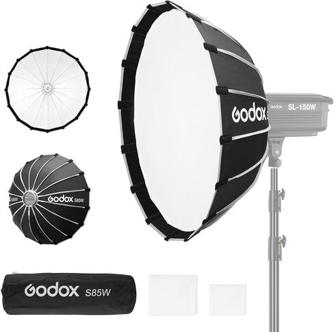 Godox Softbox White Inner 120 سم / 47.2 بوصة Godox S120W Bowens Mount Softbox مع ناشر وحقيبة حمل، صندوق ناعم متين سريع الإعداد، صغير الحجم للتصوير الفوتوغرافي / الضوء المستمر / فلاش ستروب / صورة شخصية in Kuwait