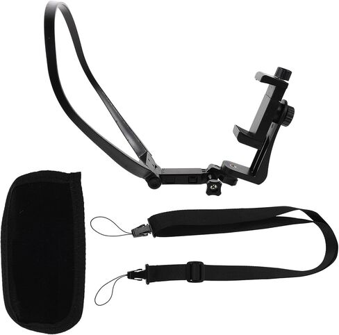 NUOBESTY Hands-Free Neck Phone Mount and Chest Camera Holder for Outdoor Riding and Live Broadcast, Adjustable Mobile Phone Stand Compatible with Smartphones for First-Person POV Recording in Kuwait