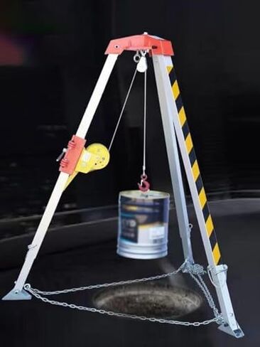 Heavy-Duty Rescue Tripod, Portable Confined Space Tripod with Fall Protection Kit, Fire Safety Tripod for Confined Areas, AR-Ready Emergency Equipment in Kuwait