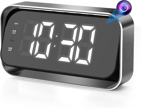 ساعة منبه صغيرة للكاميرا بدقة 4K FHD، كاميرا مربية واي فاي 2.4G&5G مع رؤية ليلية وتنبيه كشف الحركة، كاميرا مراقبة بزاوية واسعة لمراقبة أطفال الحيوانات الأليفة، التحكم عن بعد عبر التطبيق عن طريق الهاتف المحمول in Kuwait