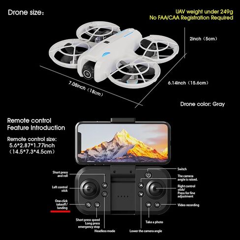 drone with Camera 4K for Adult Beginners,RC Quadcopter featuring Altitude Hold, One-Key Takeoff/Landing, Auto Follow,3-Speed Adjustment,Stunt Roll -Ideal Holiday Gift. in Kuwait