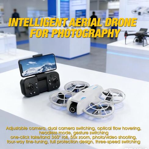 drone with Camera 4K for Adult Beginners,RC Quadcopter featuring Altitude Hold, One-Key Takeoff/Landing, Auto Follow,3-Speed Adjustment,Stunt Roll -Ideal Holiday Gift. in Kuwait