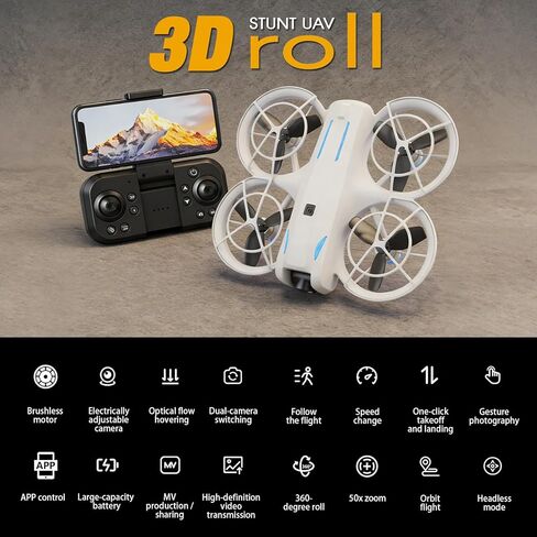 drone with Camera for Adult Beginners,RC Quadcopter featuring Altitude Hold, One-Key Takeoff/Landing, Auto Follow,3-Speed Adjustment,Stunt Roll -Ideal Holiday Gift. in Saudi Arabia