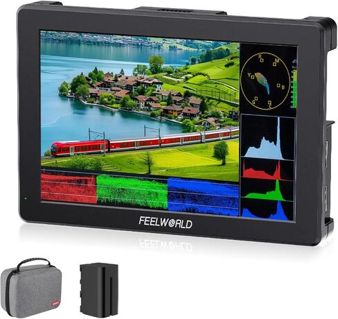 FEELWORLD T7 PRO 7 Inch Ultra Bright 2000nit Camera Field Monitor 1920x1200 IPS 4K HDMI Field Monitor with Waveform, LUT, HDR Includes F750 4400mAh Battery and Carrying Bag in Kuwait