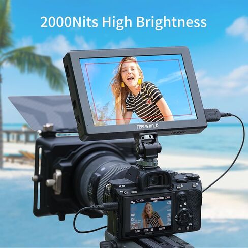 FEELWORLD T7 PRO 7 Inch Ultra Bright 2000nit Camera Field Monitor 1920x1200 IPS 4K HDMI Field Monitor with Waveform, LUT, HDR Includes F750 4400mAh Battery and Carrying Bag in Kuwait