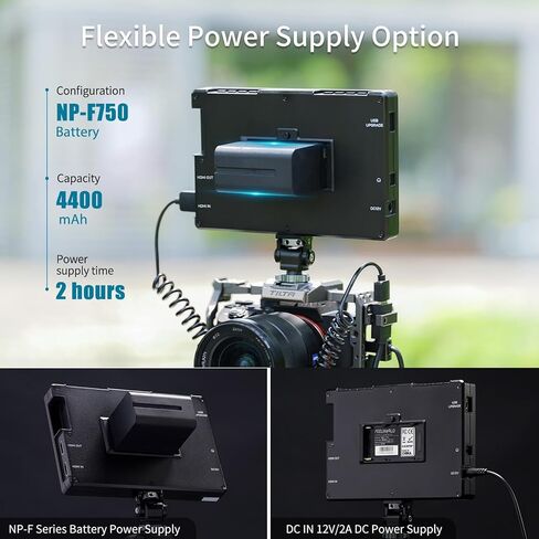 FEELWORLD T7 PRO 7 Inch Ultra Bright 2000nit Camera Field Monitor 1920x1200 IPS 4K HDMI Field Monitor with Waveform, LUT, HDR Includes F750 4400mAh Battery and Carrying Bag in Kuwait