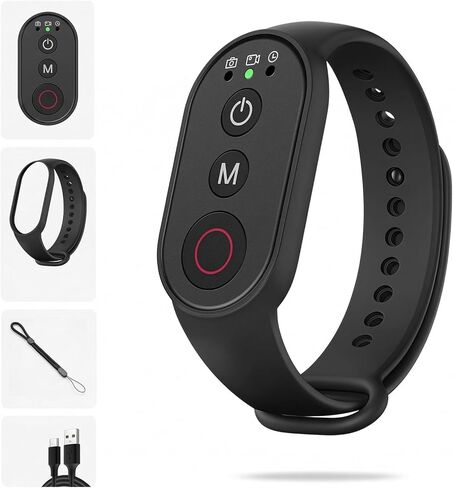 Bluetooth Camera Remote Control for GoPro, DJI, Insta360 Smartphones, Wireless Shooting Remote w Watch Strap & Lanyard, 50M Long Range, 40H Battery Life, One-Click Wake Up & Mode Switch in Kuwait