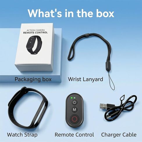 Bluetooth Camera Remote Control for GoPro, DJI, Insta360 Smartphones, Wireless Shooting Remote w Watch Strap & Lanyard, 50M Long Range, 40H Battery Life, One-Click Wake Up & Mode Switch in Kuwait